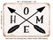 DECORATIVE METAL SIGN - Crossed Arrows Home - 2 - Vintage Rusty Look